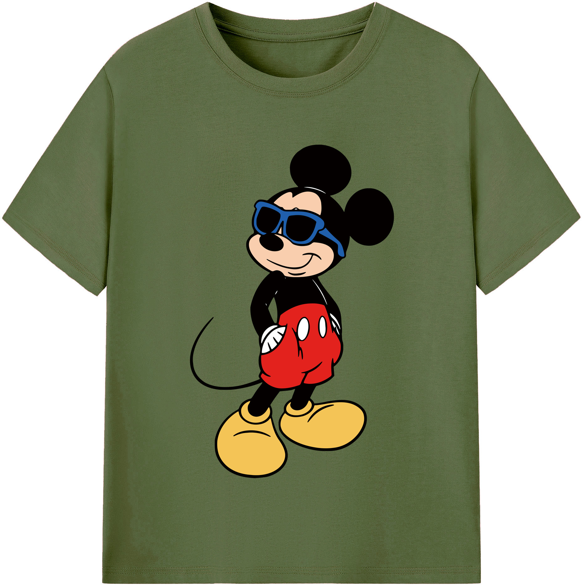 （画像用） ミッキーマウス Mickey Mouse 綿100％半袖Tシャツ（フロントプリント）